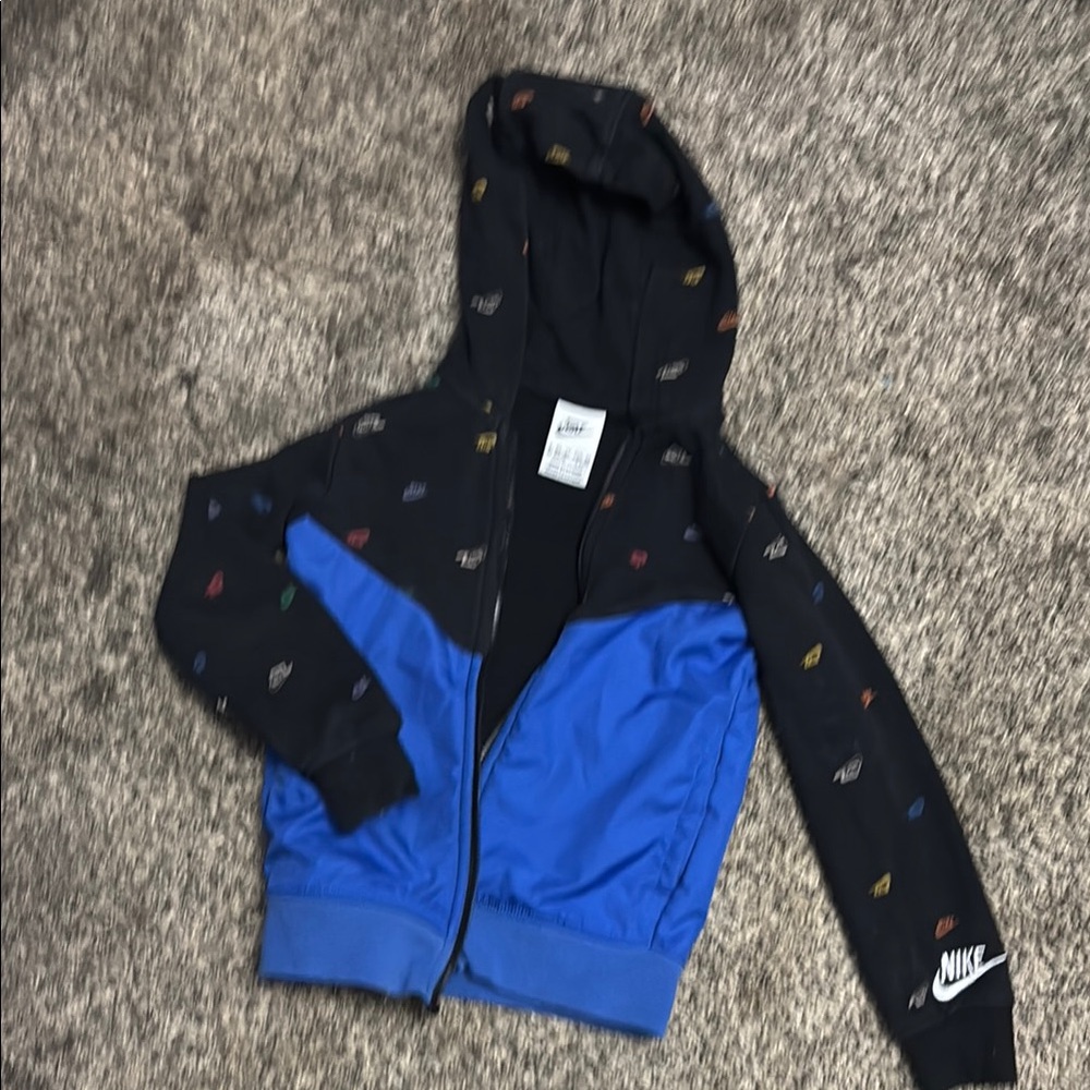 Nike Blue and Black Sweatshirt with Hood